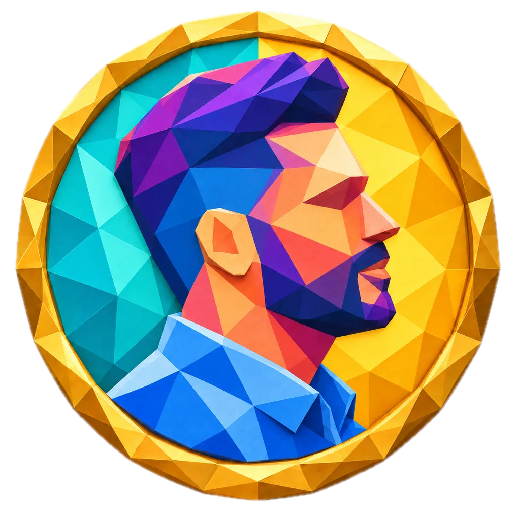 Illustrated portrait of Nishant Dubey on a gold coin.